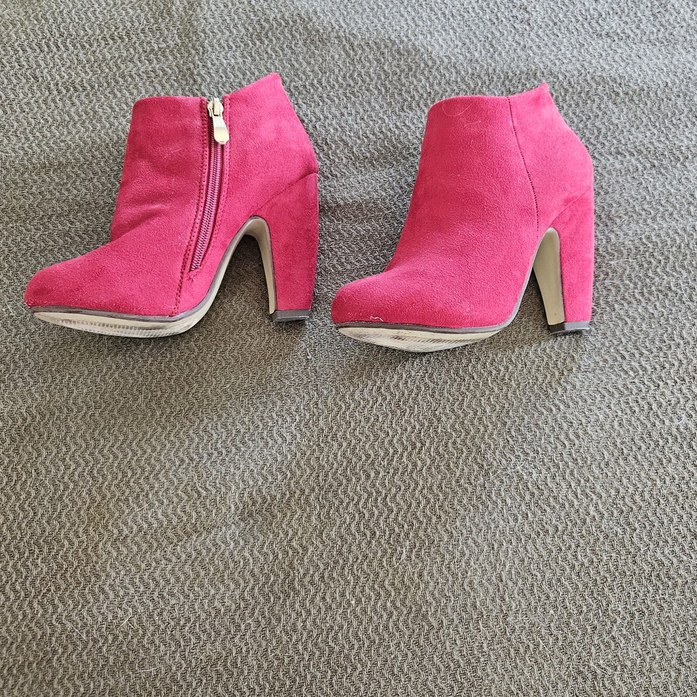 Red Suede Ankle Boots